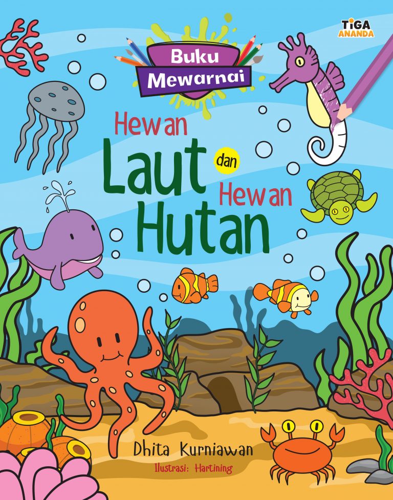 Buku Mewarnai: Hewan Laut dan Hewan Hutan